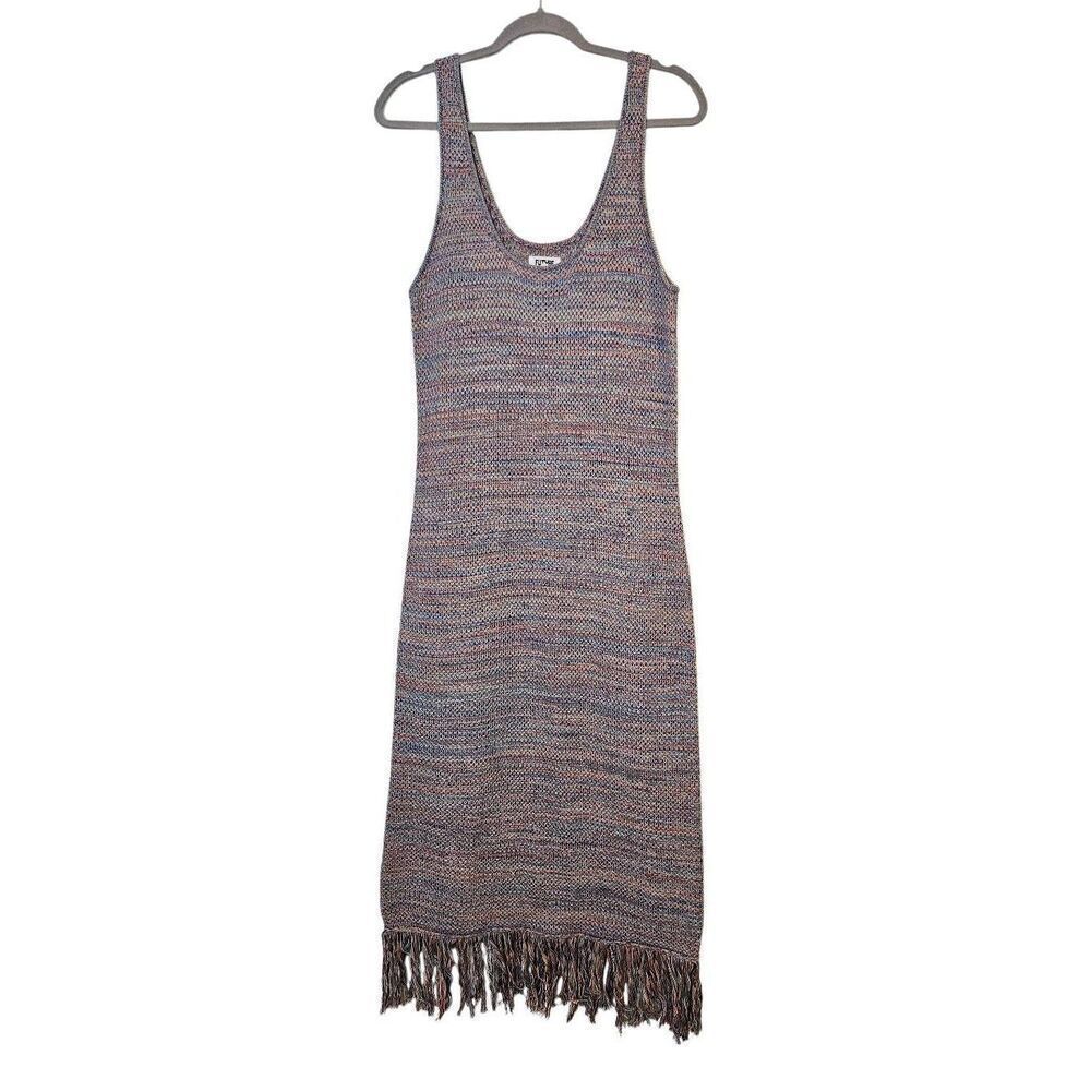 Future Collective by Alani Noelle knitted multicolored cotton fitted tank dress